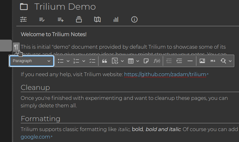 formating note block